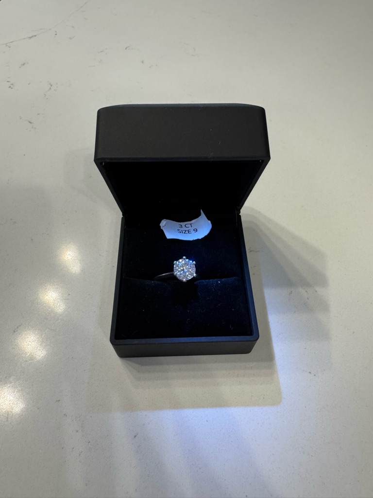 Dominique 3 Ct Round Solitaire Ring In Silver Tone